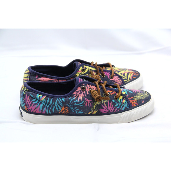 Sperry Top-Sider SEACOAST Shoes Womens Size 7 Tropical Print Canvas Sneakers - Picture 1 of 7